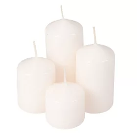   Stupňovitá adventná sada valcových sviečok, Ø40 x 40/55/70/85mm - Lakovaná ecru