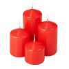 Stupňovitý adventný valcový sviečkový set, Ø40 x 40/55/70/85 mm - Lesklá červená