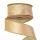 Zlatá zamatová stuha s lesklou zadnou stranou a drôtovým lemom 38mm x 5m  