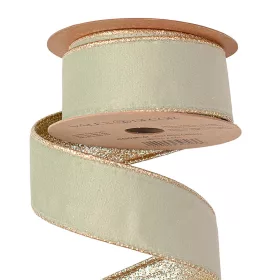   Vintage zelená zamatová stuha s lesklou zadnou stranou a drôtovým lemom 38mm x 5m  