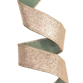   Vintage zelená zamatová stuha s lesklou zadnou stranou a drôtovým lemom 38mm x 5m  