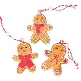   Medovníková vianočná ozdoba sada, polyresin, 5,5 x 4,5cm, na kreatívne využitie alebo na vianočný stromček