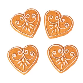   Medovníková vianočná ozdoba sada, polyresin, 4 x 3cm, na kreatívne využitie - Srdce