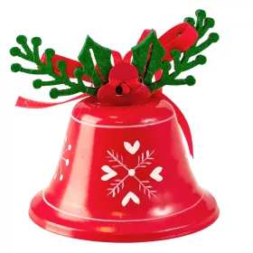 Vianočný zvonček, 7.5 x 7.5cm - Červený