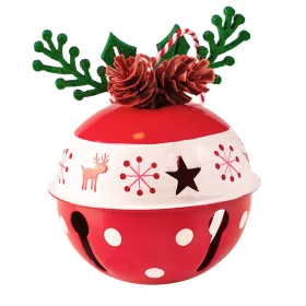 Vianočný zvonček, 8 x 8cm - Sobí vzor