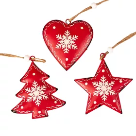   Vianočná sada kovových ozdôb, 6.5cm, na kreatívne využitie alebo na vianočný stromček