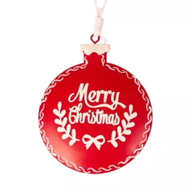   Vianočná ozdoba, kov, 8 x 10cm, na kreatívne využitie alebo na vianočný stromček - Červený