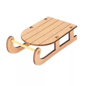 Sánky dekorácia, drevo, 5 x 9cm - Prírodné