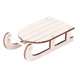 Sánky dekorácia, drevo, 5 x 9cm - Biele