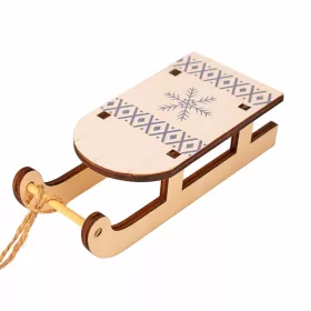 Sánky dekorácia, drevo, 5,5 x 3,5 x 12,5cm - Biele