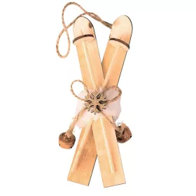 Lyže ozdoba, drevo, 14,5 x 5cm - Prírodné