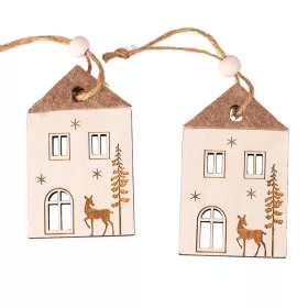   Sada domčekových ozdôb, 4,8 x 8cm, na kreatívne využitie alebo na vianočný stromček