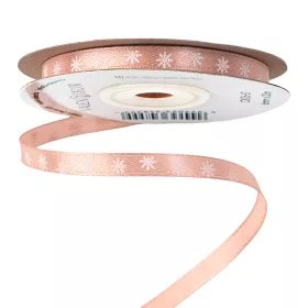   Saténová stuha s vločkami 6mm x 20m - Púdrovo béžová  