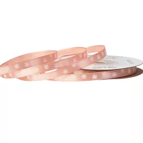   Saténová stuha s vločkami 6mm x 20m - Púdrovo béžová  