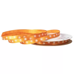 Saténová stuha s vločkami 6mm x 20m - Bronzová  