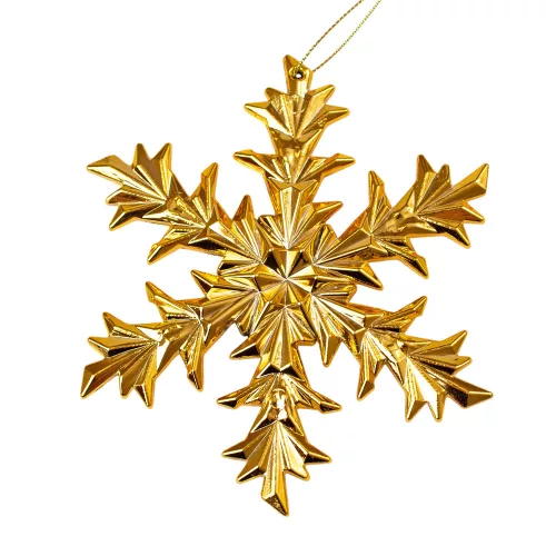 Akrylová snehová vločka, vianočná ozdoba, 12,5 cm - Zlatá