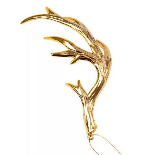 Akrylová sobia parohová ozdoba, 17,5 x 8 cm - Zlatá