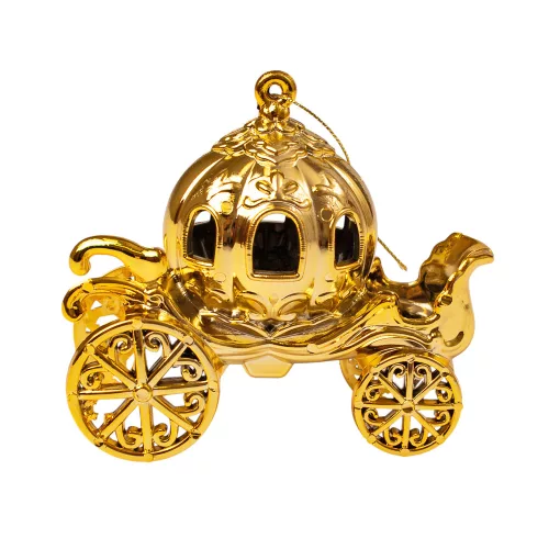 Akrylový koč, vianočná ozdoba, 11 x 9 cm - Zlatý