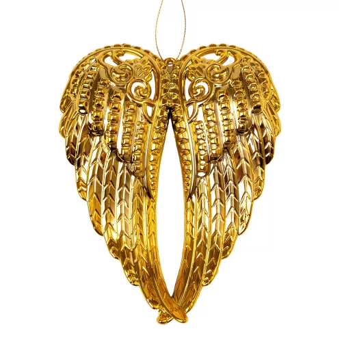 Akrylové anjelské krídla, vianočná ozdoba, 15 x 11 cm - Zlatá