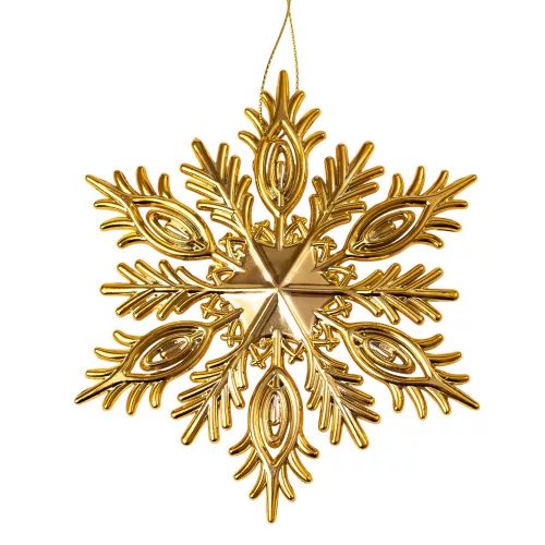 Akrylová snehová vločka, vianočná ozdoba, 12,5 cm - Zlatá