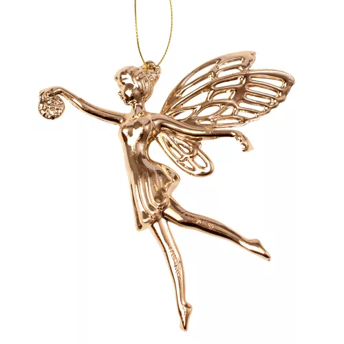 Akrylová víla, vianočná ozdoba, 11,3 x 12 cm - Zlatá