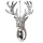 Akrylová jeleňová hlava, vianočná ozdoba, 14 x 9 cm - Strieborná