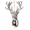 Akrylová jeleňová hlava, vianočná ozdoba, 14 x 9 cm - Strieborná