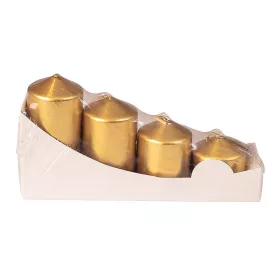   Stupňovitá adventná sada valcových sviečok, Ø40 x 40/55/70/85mm - Metalická zlatá