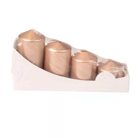   Stupňovitá adventná sada valcových sviečok, Ø40 x 40/55/70/85mm - Metalická šampanská