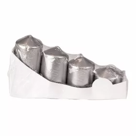  Stupňovitá adventná sada valcových sviečok, Ø40 x 40/55/70/85mm - Metalická strieborná