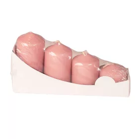   Stupňovitá adventná sada valcových sviečok, Ø40 x 40/55/70/85mm - Matná ružová