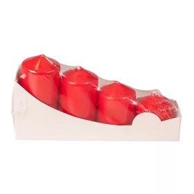   Stupňovitá adventná sada valcových sviečok, Ø40 x 40/55/70/85mm - Matná červená