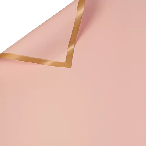 Zlatý rámček - baliaca fólia 58 x 58 cm, 20 ks. - Púdrovo ružová