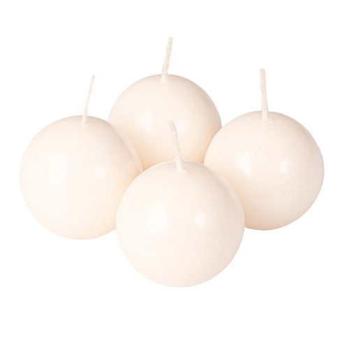 Adventný guľový sviečkový set 5 cm - Lesklá ekrü