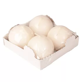 Adventná sada guľatých sviečok, 5cm - Lakovaná ecru