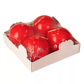   Adventná sada guľatých sviečok, 5cm - Lakovaná červená