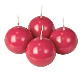 Adventná sada guľatých sviečok, 5cm - Lakovaná bordová