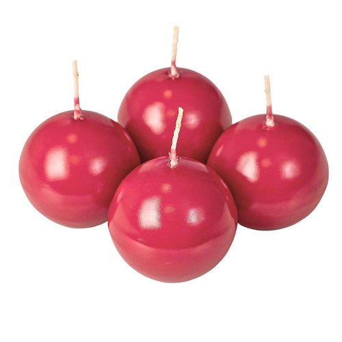 Adventný guľový sviečkový set 5 cm - Lesklá bordová
