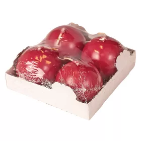 Adventná sada guľatých sviečok, 5cm - Lakovaná bordová