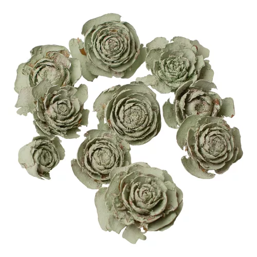 Cédrová ruža 3–5cm 10ks./bal - Šalviová zelená