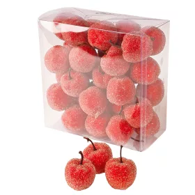 35ks. Cukrové jablko, vianočná dekorácia 3cm - Červené