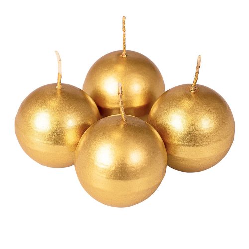 Adventný guľový sviečkový set 5 cm - Kovová zlatá