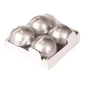   Adventná sada guľatých sviečok, 5cm - Metalická strieborná