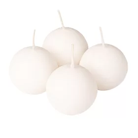 Adventná sada guľatých sviečok, 5cm - Matná biela