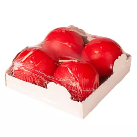 Adventná sada guľatých sviečok, 5cm - Matná červená