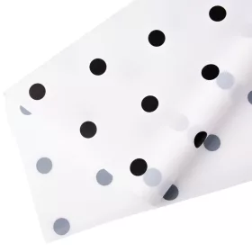 Fóliová rolka s bodkami 58cm x 10m - Biela / Čierna