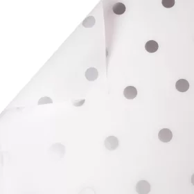 Fóliová rolka s bodkami 58cm x 10m - Biela / Strieborná