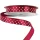 Saténová stuha s bielymi bodkami 12mm x 20m - Wine red