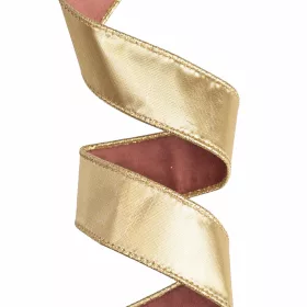 Zamatová stuha s drôtovým lemom 38mm x 5m - Rose gold  