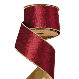 Bordová zamatová stuha s drôtovým lemom 63mm x 5m  